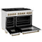 Autograph Edition 48 In. 6.0 Cu. Ft. Legacy Dual Fuel Range With 7 Burner Gas Cooktop And 2 Electric Ovens In Satin Stainless Steel And Champagne Bronze Accents