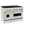 Autograph Edition 48 In. 6.0 Cu. Ft. Legacy Dual Fuel Range With 7 Burner Gas Cooktop And 2 Electric Ovens In Satin Stainless Steel And Polished Gold Accents