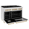 Autograph Edition 48 In. 6.0 Cu. Ft. Legacy Dual Fuel Range With 7 Burner Gas Cooktop And 2 Electric Ovens In Satin Stainless Steel And Polished Gold Accents