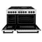 Autograph Edition 48 In. 6.0 Cu. Ft. Legacy Dual Fuel Range With 7 Burner Gas Cooktop And 2 Electric Ovens In Satin Stainless Steel And Matte Black Accents