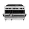 Autograph Edition 48 In. 6.0 Cu. Ft. Legacy Dual Fuel Range With 7 Burner Gas Cooktop And 2 Electric Ovens In Satin Stainless Steel And Matte Black Accents