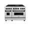 Autograph Edition 48 In. 6.0 Cu. Ft. Legacy Dual Fuel Range With 7 Burner Gas Cooktop And 2 Electric Ovens In Satin Stainless Steel And Matte Black Accents