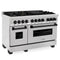 Autograph Edition 48 In. 6.0 Cu. Ft. Legacy Dual Fuel Range With 7 Burner Gas Cooktop And 2 Electric Ovens In Satin Stainless Steel And Matte Black Accents
