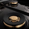 Autograph Edition 60 In. 7.4 Cu. Ft. Legacy Dual Fuel Range With 9 Burner Gas Cooktop And 2 Electric Convection Ovens In Satin Stainless Steel And Champagne Bronze Accents