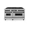 Autograph Edition 60 In. 7.4 Cu. Ft. Legacy Dual Fuel Range With 9 Burner Gas Cooktop And 2 Electric Convection Ovens In Satin Stainless Steel And Matte Black Accents