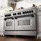 Autograph Edition 60 In. 7.4 Cu. Ft. Legacy Dual Fuel Range With 9 Burner Gas Cooktop And 2 Electric Convection Ovens In Satin Stainless Steel And Matte Black Accents