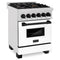 Autograph Edition 24 In. 2.8 Cu. Ft. Legacy Dual Fuel Range With 4 Burner Gas Cooktop And Electric Convection Oven In Satin Stainless Steel With White Matte Door And Matte Black Accents