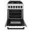 Autograph Edition 24 In. 2.8 Cu. Ft. Legacy Dual Fuel Range With 4 Burner Gas Cooktop And Electric Convection Oven In Satin Stainless Steel With White Matte Door And Matte Black Accents