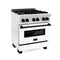 Autograph Edition 30 In. 4.0 Cu. Ft. Legacy Dual Fuel Range With 4 Burner Gas Cooktop And Electric Convection Oven In Satin Stainless Steel With White Matte Door And Matte Black Accents