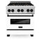 Autograph Edition 30 In. 4.0 Cu. Ft. Legacy Dual Fuel Range With 4 Burner Gas Cooktop And Electric Convection Oven In Satin Stainless Steel With White Matte Door And Matte Black Accents