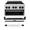 Autograph Edition 30 In. 4.0 Cu. Ft. Legacy Dual Fuel Range With 4 Burner Gas Cooktop And Electric Convection Oven In Satin Stainless Steel With White Matte Door And Matte Black Accents