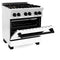 Autograph Edition 30 In. 4.0 Cu. Ft. Legacy Dual Fuel Range With 4 Burner Gas Cooktop And Electric Convection Oven In Satin Stainless Steel With White Matte Door And Matte Black Accents