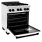 Autograph Edition 30 In. 4.0 Cu. Ft. Legacy Dual Fuel Range With 4 Burner Gas Cooktop And Electric Convection Oven In Satin Stainless Steel With White Matte Door And Matte Black Accents