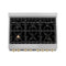 Autograph Edition 36 In. 4.6 Cu. Ft. Legacy Dual Fuel Range With 6 Burner Gas Cooktop And Electric Convection Oven In Satin Stainless Steel With White Matte Door And Polished Gold Accents