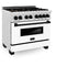 Autograph Edition 36 In. 4.6 Cu. Ft. Legacy Dual Fuel Range With 6 Burner Gas Cooktop And Electric Convection Oven In Satin Stainless Steel With White Matte Door And Matte Black Accents