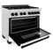 Autograph Edition 36 In. 4.6 Cu. Ft. Legacy Dual Fuel Range With 6 Burner Gas Cooktop And Electric Convection Oven In Satin Stainless Steel With White Matte Door And Matte Black Accents