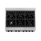 Autograph Edition 36 In. 4.6 Cu. Ft. Legacy Dual Fuel Range With 6 Burner Gas Cooktop And Electric Convection Oven In Satin Stainless Steel With White Matte Door And Matte Black Accents