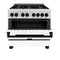 Autograph Edition 36 In. 4.6 Cu. Ft. Legacy Dual Fuel Range With 6 Burner Gas Cooktop And Electric Convection Oven In Satin Stainless Steel With White Matte Door And Matte Black Accents
