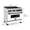 Autograph Edition 36 In. 4.6 Cu. Ft. Legacy Dual Fuel Range With 6 Burner Gas Cooktop And Electric Convection Oven In Satin Stainless Steel With White Matte Door And Matte Black Accents