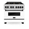 Autograph Edition 36 In. 4.6 Cu. Ft. Legacy Dual Fuel Range With 6 Burner Gas Cooktop And Electric Convection Oven In Satin Stainless Steel With White Matte Door And Matte Black Accents