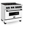 Autograph Edition 36 In. 4.6 Cu. Ft. Legacy Dual Fuel Range With 6 Burner Gas Cooktop And Electric Convection Oven In Satin Stainless Steel With White Matte Door And Matte Black Accents