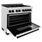 Autograph Edition 36 In. 4.6 Cu. Ft. Legacy Dual Fuel Range With 6 Burner Gas Cooktop And Electric Convection Oven In Satin Stainless Steel With White Matte Door And Matte Black Accents