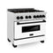 Autograph Edition 36 In. 4.6 Cu. Ft. Legacy Dual Fuel Range With 6 Burner Gas Cooktop And Electric Convection Oven In Satin Stainless Steel With White Matte Door And Matte Black Accents