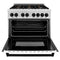 Autograph Edition 36 In. 4.6 Cu. Ft. Legacy Dual Fuel Range With 6 Burner Gas Cooktop And Electric Convection Oven In Satin Stainless Steel With White Matte Door And Matte Black Accents