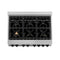Autograph Edition 36 In. 4.6 Cu. Ft. Legacy Dual Fuel Range With 6 Burner Gas Cooktop And Electric Convection Oven In Satin Stainless Steel With White Matte Door And Matte Black Accents