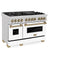 Autograph Edition 48 In. 6.0 Cu. Ft. Legacy Dual Fuel Range With 7 Burner Gas Cooktop And 2 Electric Ovens In Satin Stainless Steel With White Matte Doors And Champagne Bronze Accents