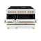 Autograph Edition 48 In. 6.0 Cu. Ft. Legacy Dual Fuel Range With 7 Burner Gas Cooktop And 2 Electric Ovens In Satin Stainless Steel With White Matte Doors And Polished Gold Accents