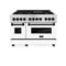 Autograph Edition 48 In. 6.0 Cu. Ft. Legacy Dual Fuel Range With 7 Burner Gas Cooktop And 2 Electric Ovens In Satin Stainless Steel With White Matte Doors And Matte Black Accents