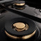 Autograph Edition 60 In. 7.4 Cu. Ft. Legacy Dual Fuel Range With 9 Burner Gas Cooktop And 2 Electric Convection Ovens In Satin Stainless Steel With White Matte Doors And Champagne Bronze Accents
