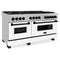 Autograph Edition 60 In. 7.4 Cu. Ft. Legacy Dual Fuel Range With 9 Burner Gas Cooktop And 2 Electric Convection Ovens In Satin Stainless Steel With White Matte Doors And Matte Black Accents