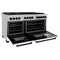 Autograph Edition 60 In. 7.4 Cu. Ft. Legacy Dual Fuel Range With 9 Burner Gas Cooktop And 2 Electric Convection Ovens In Satin Stainless Steel With White Matte Doors And Matte Black Accents