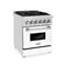 24 In. 2.8 Cu. Ft. Legacy Dual Fuel Range With 4 Burner Gas Cooktop And Electric Convection Oven In Stainless Steel And White Matte Door