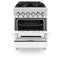 24 In. 2.8 Cu. Ft. Legacy Dual Fuel Range With 4 Burner Gas Cooktop And Electric Convection Oven In Stainless Steel And White Matte Door