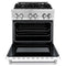 30 In. 4.0 Cu. Ft. Legacy Dual Fuel Range With 4 Burner Gas Cooktop And Electric Convection Oven In Stainless Steel And White Matte Door