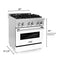 30 In. 4.0 Cu. Ft. Legacy Dual Fuel Range With 4 Burner Gas Cooktop And Electric Convection Oven In Stainless Steel And White Matte Door