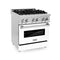 30 In. 4.0 Cu. Ft. Legacy Dual Fuel Range With 4 Burner Gas Cooktop And Electric Convection Oven In Stainless Steel And White Matte Door