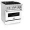 30 In. 4.0 Cu. Ft. Legacy Dual Fuel Range With 4 Burner Gas Cooktop And Electric Convection Oven In Stainless Steel And White Matte Door