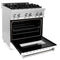 30 In. 4.0 Cu. Ft. Legacy Dual Fuel Range With 4 Burner Gas Cooktop And Electric Convection Oven In Stainless Steel And White Matte Door