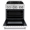 30 In. 4.0 Cu. Ft. Legacy Dual Fuel Range With 4 Burner Gas Cooktop And Electric Convection Oven In Stainless Steel And White Matte Door