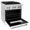 30 In. 4.0 Cu. Ft. Legacy Dual Fuel Range With 4 Burner Gas Cooktop And Electric Convection Oven In Stainless Steel And White Matte Door
