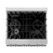 30 In. 4.0 Cu. Ft. Legacy Dual Fuel Range With 4 Burner Gas Cooktop And Electric Convection Oven In Stainless Steel And White Matte Door