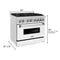 36 In. 4.6 Cu. Ft. Legacy Dual Fuel Range With 6 Burner Gas Cooktop And Electric Convection Oven In Stainless Steel And White Matte Door