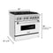 36 In. 4.6 Cu. Ft. Legacy Dual Fuel Range With 6 Burner Gas Cooktop And Electric Convection Oven In Stainless Steel And White Matte Door