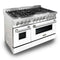 48 In. 6.0 Cu. Ft. Legacy Dual Fuel Range With 7 Burner Gas Cooktop And 2 Electric Ovens In Stainless Steel And White Matte Doors