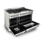48 In. 6.0 Cu. Ft. Legacy Dual Fuel Range With 7 Burner Gas Cooktop And 2 Electric Ovens In Stainless Steel And White Matte Doors