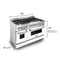48 In. 6.0 Cu. Ft. Legacy Dual Fuel Range With 7 Burner Gas Cooktop And 2 Electric Ovens In Stainless Steel And White Matte Doors
